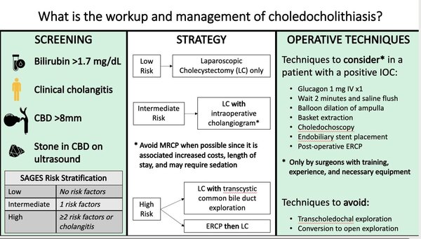 Management of choledocholithasis