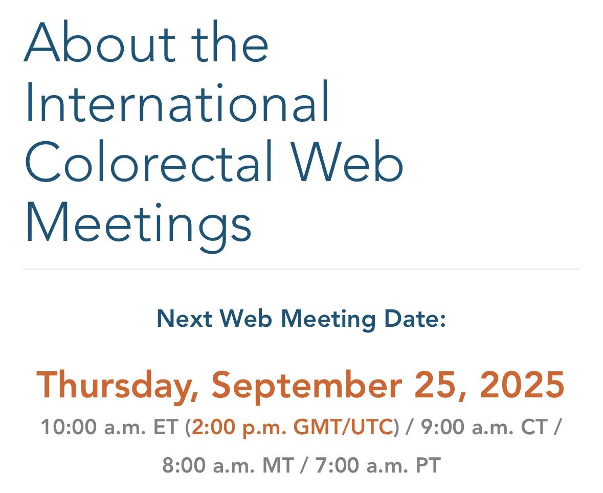 The monthly international colorectal web meeting by Colorado children’s hospital sponsored by The Henderen Project
