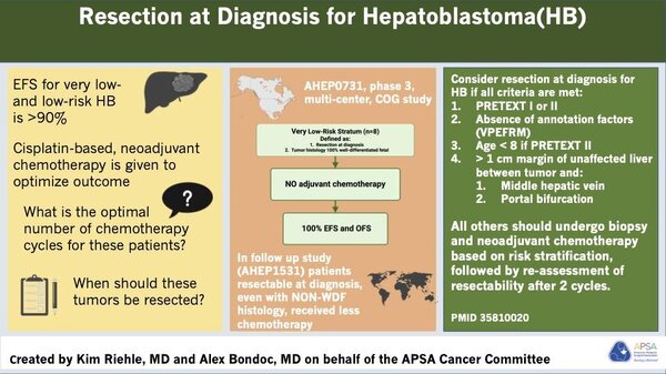 Resection at diagnosis for hepatoblastoma