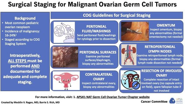Surgical staging for malignant ovarian germ cell tumors